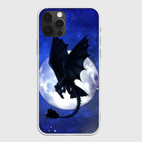 Чехол для iPhone 12 Pro Max с принтом ночная фурия , Силикон |  | Тематика изображения на принте: how to train your dragon | night fury | беззубик | дракон | как приручить дракона | луна | ночная фурия