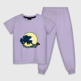Детская пижама хлопок с принтом Как приручить дракона , 100% хлопок |  брюки и футболка прямого кроя, без карманов, на брюках мягкая резинка на поясе и по низу штанин
 | 