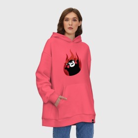 Худи SuperOversize хлопок с принтом Kumamon , 70% хлопок, 30% полиэстер, мягкий начес внутри | карман-кенгуру, эластичная резинка на манжетах и по нижней кромке, двухслойный капюшон
 | fire | for | glory | hell | japan | of course | ofc | satan | the | иероглифы | кумамон | медведь | огонь | пожар | япония