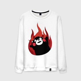 Мужской свитшот хлопок с принтом Kumamon поджигает , 100% хлопок |  | fire | for | glory | hell | japan | of course | ofc | satan | the | иероглифы | кумамон | медведь | огонь | пожар | япония