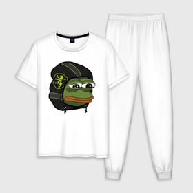 Мужская пижама хлопок с принтом Pepe , 100% хлопок | брюки и футболка прямого кроя, без карманов, на брюках мягкая резинка на поясе и по низу штанин
 | 