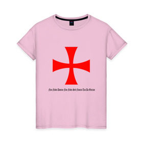 Женская футболка хлопок с принтом Тамплиер , 100% хлопок | прямой крой, круглый вырез горловины, длина до линии бедер, слегка спущенное плечо | крестоносец | рыцарство | рыцарь | средневековье | тамплиер