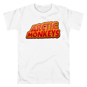 Мужская футболка хлопок с принтом Arctic Monkeys , 100% хлопок | прямой крой, круглый вырез горловины, длина до линии бедер, слегка спущенное плечо. | 