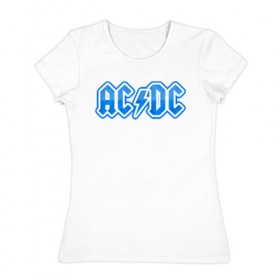 Женская футболка хлопок с принтом AC/DC , 100% хлопок | прямой крой, круглый вырез горловины, длина до линии бедер, слегка спущенное плечо | австралийская | ангус янг | блюз | группа | малькольм янг | рок | рок н ролл | стиви янг | хард