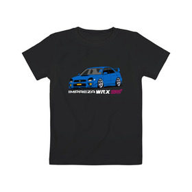 Детская футболка хлопок с принтом Subaru Impreza WRX STI (GD) , 100% хлопок | круглый вырез горловины, полуприлегающий силуэт, длина до линии бедер | Тематика изображения на принте: impreza wrx sti | subaru | subaru impreza | subaru impreza wrx sti | wrx sti