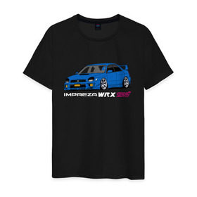 Мужская футболка хлопок с принтом Subaru Impreza WRX STI (GD) , 100% хлопок | прямой крой, круглый вырез горловины, длина до линии бедер, слегка спущенное плечо. | impreza wrx sti | subaru | subaru impreza | subaru impreza wrx sti | wrx sti