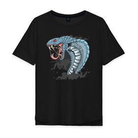 Мужская футболка хлопок Oversize с принтом Кобра , 100% хлопок | свободный крой, круглый ворот, “спинка” длиннее передней части | snake | змеи | змея | кобра | кобры
