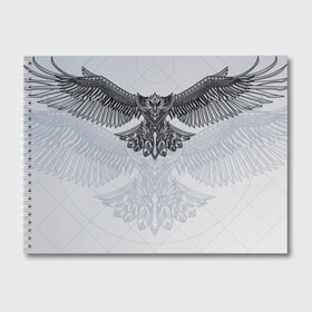 Альбом для рисования с принтом Eagle tribal painting , 100% бумага
 | матовая бумага, плотность 200 мг. | Тематика изображения на принте: eagle | painting | tribal | крылья | орел | перья | рисунок | трайбл