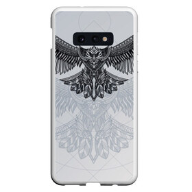 Чехол для Samsung S10E с принтом Eagle tribal painting , Силикон | Область печати: задняя сторона чехла, без боковых панелей | Тематика изображения на принте: eagle | painting | tribal | крылья | орел | перья | рисунок | трайбл