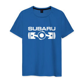 Мужская футболка хлопок с принтом Subaru оппозитный двигатель , 100% хлопок | прямой крой, круглый вырез горловины, длина до линии бедер, слегка спущенное плечо. | subaru | subaru оппозитный двигатель | оппозитный двигатель