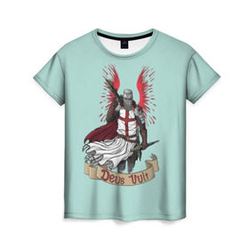 Женская футболка 3D с принтом Deus Vult , 100% полиэфир ( синтетическое хлопкоподобное полотно) | прямой крой, круглый вырез горловины, длина до линии бедер | deus vult | деус вульт | крестоносец | крестоносцы | религия | рыцарь