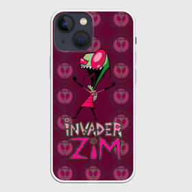 Чехол для iPhone 13 mini с принтом Захватчик Зим (1) ,  |  | Тематика изображения на принте: invader | invader zim | zim | захват | захватчик зим | зим | мультфильм | нло | пришелец