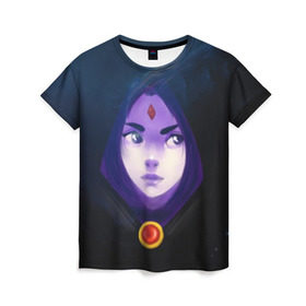 Женская футболка 3D с принтом Raven , 100% полиэфир ( синтетическое хлопкоподобное полотно) | прямой крой, круглый вырез горловины, длина до линии бедер | raven | teen titans | witch | ведьма | рейвен | рэйвен | юные титаны