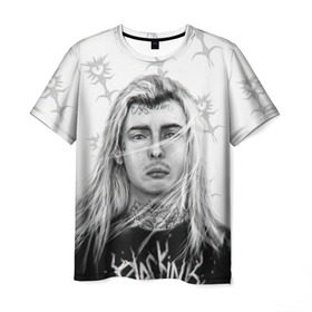 Мужская футболка 3D с принтом Ghostemane , 100% полиэфир | прямой крой, круглый вырез горловины, длина до линии бедер | ghost | ghostemane | man | mystic | new school | rap | rap rock | rock | trap | гостмейн | мистика | привидение | реп рок | рок