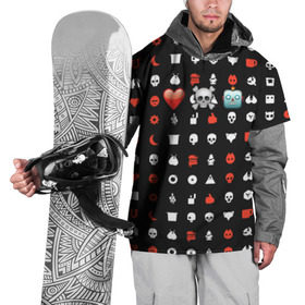 Накидка на куртку 3D с принтом Love, Death + Robots , 100% полиэстер |  | Тематика изображения на принте: dead | deads | death | netflix | pattern | robot | robots | и роботы | любовь | мультик | нетфликс | паттерн | роботы | сериал | смайлики | смайлы