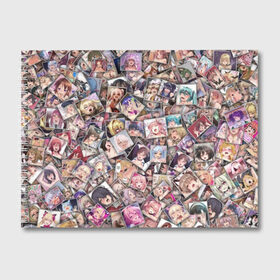 Альбом для рисования с принтом Ахегао цвет , 100% бумага
 | матовая бумага, плотность 200 мг. | Тематика изображения на принте: ahegao | anime | color | manga | аниме | ахегао | коллаж | комиксы | лицо | манга | паттрен | цветной