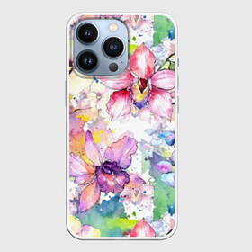 Чехол для iPhone 13 Pro с принтом Цветы ,  |  | art | bright | colors | drops | field | flowers | painting | splashes | watercolor | акварель | брызги | живопись | искусство | капли | полевые | цвета | цветы | яркие