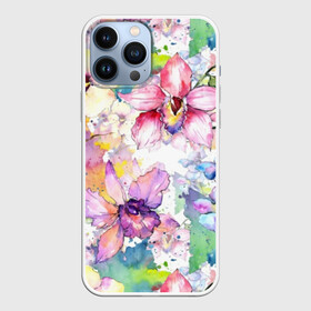 Чехол для iPhone 13 Pro Max с принтом Цветы ,  |  | art | bright | colors | drops | field | flowers | painting | splashes | watercolor | акварель | брызги | живопись | искусство | капли | полевые | цвета | цветы | яркие