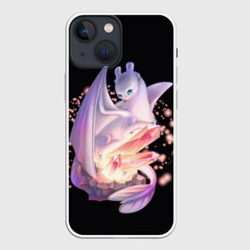 Чехол для iPhone 13 mini с принтом дневная фурия ,  |  | how to train your dragon | light fury | беззубик | дракон | как приручить дракона | ночная фурия