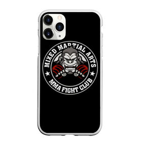 Чехол для iPhone 11 Pro Max матовый с принтом MMA , Силикон |  | animal | athlet | club | cool | emblem | extreme | fighter | fighting | gorilla | logo | mma | sign | sport | stars | text | атлет | боец | бойцовский | горилла | единоборства | животное | звезды | знак | клуб | крутой | логотип | надпись | перчатки | при