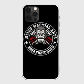 Чехол для iPhone 12 Pro Max с принтом MMA , Силикон |  | animal | athlet | club | cool | emblem | extreme | fighter | fighting | gorilla | logo | mma | sign | sport | stars | text | атлет | боец | бойцовский | горилла | единоборства | животное | звезды | знак | клуб | крутой | логотип | надпись | перчатки | при