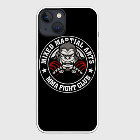 Чехол для iPhone 13 с принтом MMA ,  |  | Тематика изображения на принте: animal | athlet | club | cool | emblem | extreme | fighter | fighting | gorilla | logo | mma | sign | sport | stars | text | атлет | боец | бойцовский | горилла | единоборства | животное | звезды | знак | клуб | крутой | логотип | надпись | перчатки | при