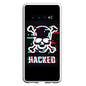 Чехол для Samsung Galaxy S10 с принтом Pirate sign , Силикон | Область печати: задняя сторона чехла, без боковых панелей | Тематика изображения на принте: attack | bones | glitch | hacked | hacker | pirate | sign | skull | symbol | text | warning | атака | взломанный | глюк | знак | кости | пиратский | предупреждение | символ | текст | хакер | череп