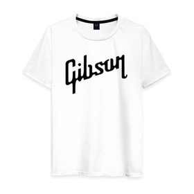 Мужская футболка хлопок с принтом Gibson , 100% хлопок | прямой крой, круглый вырез горловины, длина до линии бедер, слегка спущенное плечо. | gibson | гибсон