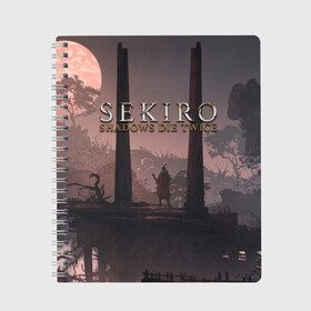 Тетрадь с принтом Sekiro Shadows Die Twice , 100% бумага | 48 листов, плотность листов — 60 г/м2, плотность картонной обложки — 250 г/м2. Листы скреплены сбоку удобной пружинной спиралью. Уголки страниц и обложки скругленные. Цвет линий — светло-серый
 | bloodborne | dark souls | game | sekiro | sekiro: shadows die twice | бладборн | дарк солс | игры | иероглиф | кандзи | секиро | тень умирает дважды | японские