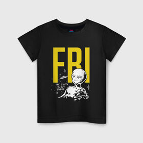 Детская футболка хлопок с принтом FBI , 100% хлопок | круглый вырез горловины, полуприлегающий силуэт, длина до линии бедер | Тематика изображения на принте: 