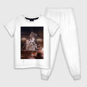 Детская пижама хлопок с принтом ДАЗАЙ , 100% хлопок |  брюки и футболка прямого кроя, без карманов, на брюках мягкая резинка на поясе и по низу штанин
 | Тематика изображения на принте: бродячие псы | дадзай | осаму | осаму дазай