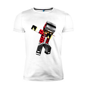 Мужская футболка премиум с принтом Dab Minecraft , 92% хлопок, 8% лайкра | приталенный силуэт, круглый вырез ворота, длина до линии бедра, короткий рукав | dab | deb | minecraft | даб | деб | майнкрафт
