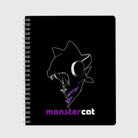 Тетрадь с принтом Monstercat , 100% бумага | 48 листов, плотность листов — 60 г/м2, плотность картонной обложки — 250 г/м2. Листы скреплены сбоку удобной пружинной спиралью. Уголки страниц и обложки скругленные. Цвет линий — светло-серый
 | monstercat | клуб | клубная музыка | кот | котенок | кошка | лейбл | монстар | монстар кет | монстер | музыка | танцевальная музыка | электронная | электронная музыка