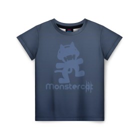 Детская футболка 3D с принтом Monstercat , 100% гипоаллергенный полиэфир | прямой крой, круглый вырез горловины, длина до линии бедер, чуть спущенное плечо, ткань немного тянется | monstercat | клуб | клубная музыка | кот | котенок | кошка | лейбл | монстар | монстар кет | монстер | музыка | танцевальная музыка | электронная | электронная музыка