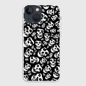 Чехол для iPhone 13 mini с принтом The Misfits ,  |  | punk | punk rock | rock | лицо | мисфитс | панк | панк рок | паттрен | призрак | рок | скелет | череп | черно белый