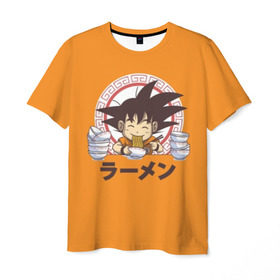 Мужская футболка 3D с принтом Saiyan Ramen - Dragon Ball Z , 100% полиэфир | прямой крой, круглый вырез горловины, длина до линии бедер | ball z | dragon | акира | дракона | драконий | жемчуг | зет | иероглиф | манга | ниндзя | стиль | торияма | японский