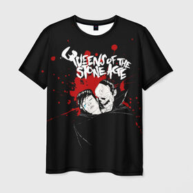 Мужская футболка 3D с принтом Queens of the Stone Age , 100% полиэфир | прямой крой, круглый вырез горловины, длина до линии бедер | josh homme | metal | qotsa | queens of the stone age | rock | группы | метал | музыка | рок