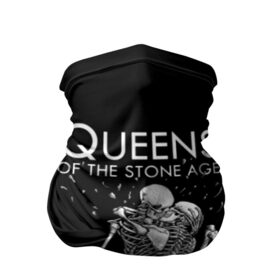 Бандана-труба 3D с принтом Queens of the Stone Age , 100% полиэстер, ткань с особыми свойствами — Activecool | плотность 150‒180 г/м2; хорошо тянется, но сохраняет форму | Тематика изображения на принте: josh homme | metal | qotsa | queens of the stone age | rock | группы | метал | музыка | рок