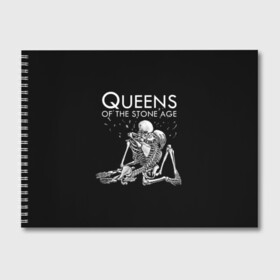 Альбом для рисования с принтом Queens of the Stone Age , 100% бумага
 | матовая бумага, плотность 200 мг. | Тематика изображения на принте: josh homme | metal | qotsa | queens of the stone age | rock | группы | метал | музыка | рок