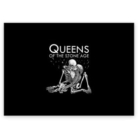 Поздравительная открытка с принтом Queens of the Stone Age , 100% бумага | плотность бумаги 280 г/м2, матовая, на обратной стороне линовка и место для марки
 | Тематика изображения на принте: josh homme | metal | qotsa | queens of the stone age | rock | группы | метал | музыка | рок