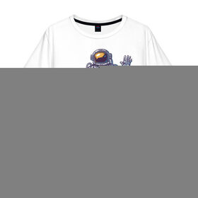Мужская футболка хлопок Oversize с принтом Космонавт BIGSPACE , 100% хлопок | свободный крой, круглый ворот, “спинка” длиннее передней части | Тематика изображения на принте: без фона | космонавт | космос