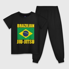 Детская пижама хлопок с принтом Brazilian Jiu Jitsu , 100% хлопок |  брюки и футболка прямого кроя, без карманов, на брюках мягкая резинка на поясе и по низу штанин
 | box | boxing | bruce lee | champion | dragon | fight | fighter | judo | muay thai | team | tiger | ufc | али | боевые | боец | бой | бокс | боксер | борьба | брюс ли | воин | дзюдо | дракон | единоборства | искусство | карате | контакт | кулак | лев