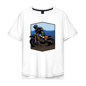Мужская футболка хлопок Oversize с принтом Мотоклист , 100% хлопок | свободный крой, круглый ворот, “спинка” длиннее передней части | moto | байк | байкер | мото | мото спорт | мотоспорт | мотоцикл | мотоциклист