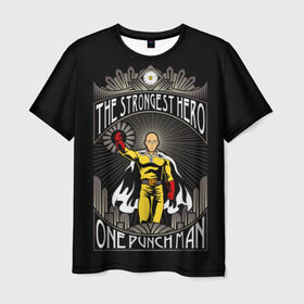 Мужская футболка 3D с принтом One Punch Man , 100% полиэфир | прямой крой, круглый вырез горловины, длина до линии бедер | one punch man | onepunchman | oppai | аниме | ван панч мен | ванпанчмен | манга | сайтама | супергерои | человек один удар