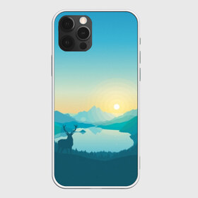 Чехол для iPhone 12 Pro Max с принтом Векторная природа , Силикон |  | firewatch | вектор | восход | гора | горы | дерево | деревья | закат | лес | небо | озеро | олень | природа | природный заповедник | река | северный олень | солнце