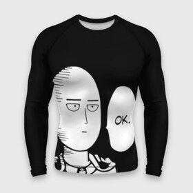 Мужской рашгард 3D с принтом One Puncn Man OK ,  |  | Тематика изображения на принте: one punch man | onepunchman | oppai | аниме | ван панч мен | ванпанчмен | манга | сайтама | супергерои | человек один удар