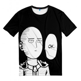 Мужская футболка 3D с принтом One Punch Man , 100% полиэфир | прямой крой, круглый вырез горловины, длина до линии бедер | one punch man | onepunchman | oppai | аниме | ван панч мен | ванпанчмен | манга | сайтама | супергерои | человек один удар