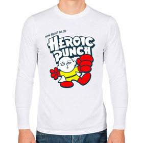 Мужской лонгслив хлопок с принтом One Punch Man , 100% хлопок |  | Тематика изображения на принте: one punch man | onepunchman | oppai | аниме | ван панч мен | ванпанчмен | манга | сайтама | супергерои | человек один удар