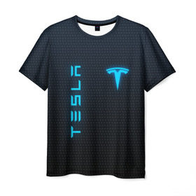 Мужская футболка 3D с принтом TESLA , 100% полиэфир | прямой крой, круглый вырез горловины, длина до линии бедер | tesla | tesla 3 | tesla model | tesla model 3 | tesla model s. | tesla x | илон маск | тесла | тесла s | тесла автомобиль | тесла модель