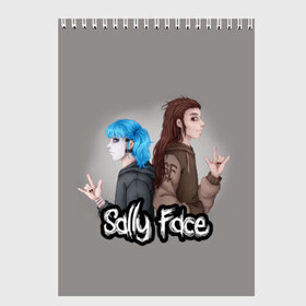 Скетчбук с принтом Sally Face , 100% бумага
 | 48 листов, плотность листов — 100 г/м2, плотность картонной обложки — 250 г/м2. Листы скреплены сверху удобной пружинной спиралью | blue | diane | face | fisher | gizmo | henry | johnson | killer | larry | sally | генри | гизмо | джонсон | диана | ларри | лицо | салли | фейс | фишер